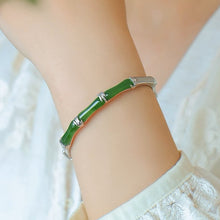 Natural Jade Bracelet Nephrite Silver Bracelet