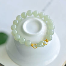 Natural Jade Bracelet Nephrite Silver Bracelet