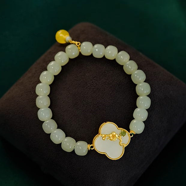Natural Jade Bracelet Nephrite Silver Bracelet