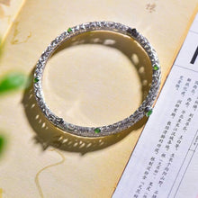 Natural Jade Bracelet Nephrite Silver Bracelet