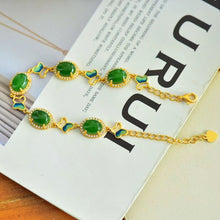 Natural Jade Bracelet Nephrite Silver Butterfly Bracelet