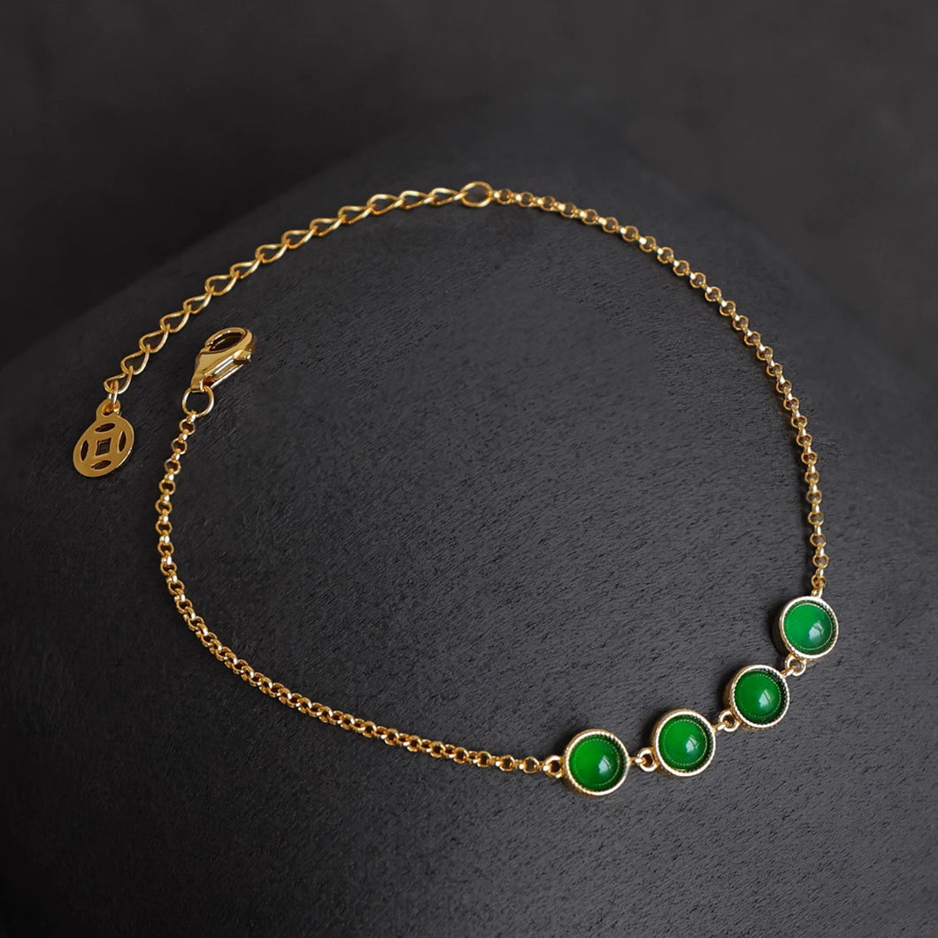 Natural Jade Bracelet Silver Jadeite Bracelet