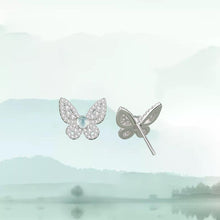 Natural Jade Earrings Jadeite Silver Butterfly Earrings
