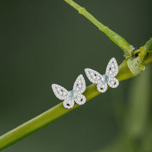 Natural Jade Earrings Jadeite Silver Butterfly Earrings