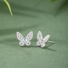 Natural Jade Earrings Jadeite Silver Butterfly Earrings