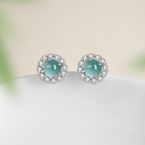 Natural Jade Earrings Jadeite Silver Earrings