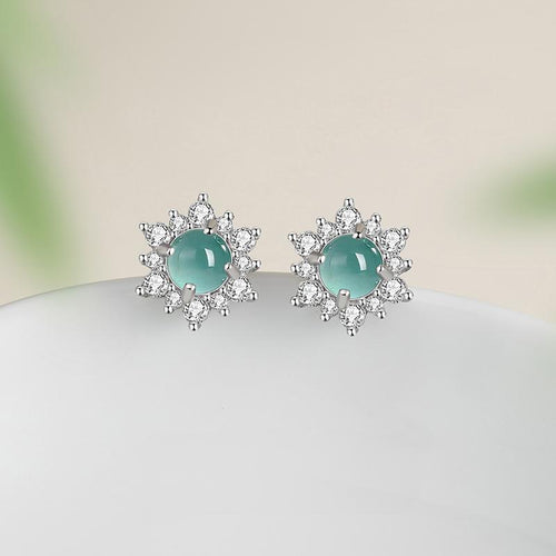 Natural Jade Earrings Jadeite Silver Earrings