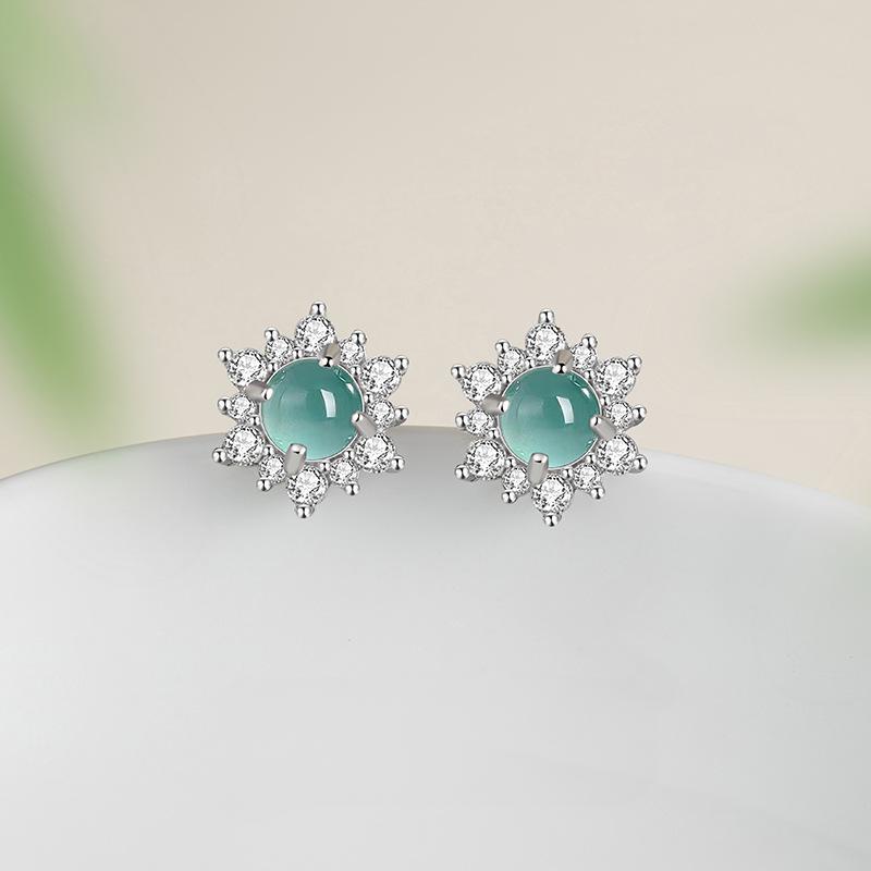 Natural Jade Earrings Jadeite Silver Earrings