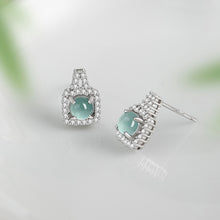 Natural Jade Earrings Jadeite Silver Earrings