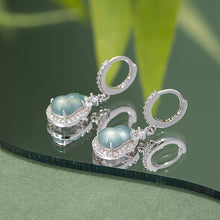 Natural Jade Earrings Jadeite Silver Hulu Earrings