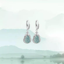 Natural Jade Earrings Jadeite Silver Hulu Earrings