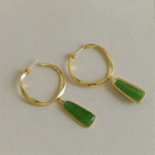 Natural Jade Earrings Nephrite Silver Earrings