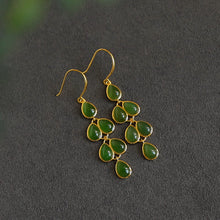 Natural Jade Earrings Nephrite Silver Earrings