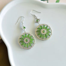 Natural Jade Earrings Nephrite Silver Earrings