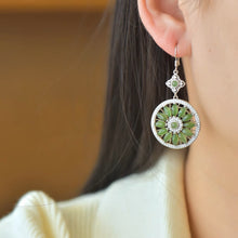 Natural Jade Earrings Nephrite Silver Earrings