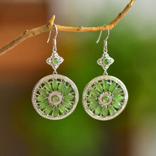 Natural Jade Earrings Nephrite Silver Earrings
