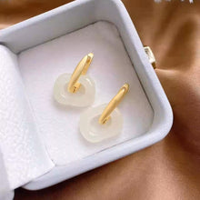 Natural Jade Earrings Nephrite Silver Earrings