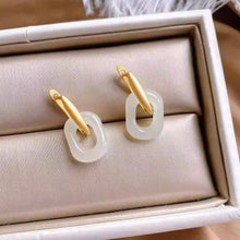 Natural Jade Earrings Nephrite Silver Earrings