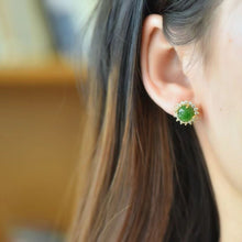 Natural Jade Earrings Nephrite Silver Earrings