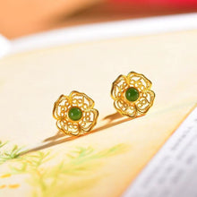 Natural Jade Earrings Nephrite Silver Earrings
