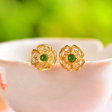 Natural Jade Earrings Nephrite Silver Earrings