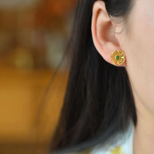 Natural Jade Earrings Nephrite Silver Earrings