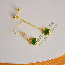 Natural Jade Earrings Nephrite Silver Fox Earrings