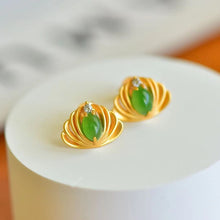 Natural Jade Earrings Nephrite Silver Earrings