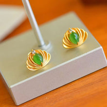 Natural Jade Earrings Nephrite Silver Earrings