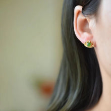 Natural Jade Earrings Nephrite Silver Earrings