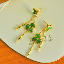 Natural Jade Earrings Nephrite Silver Earrings