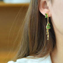 Natural Jade Earrings Nephrite Silver Earrings