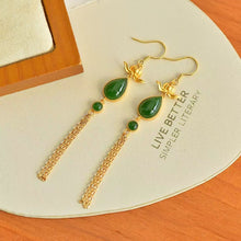 Natural Jade Earrings Nephrite Silver Earrings