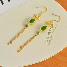 Natural Jade Earrings Nephrite Silver Earrings