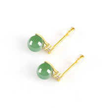 Natural Jade Earrings Nephrite Silver Earrings TUEG372