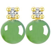 Natural Jade Earrings Nephrite Silver Earrings TUEG372