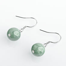 Natural Jade Earrings Silver Jadeite Earrings