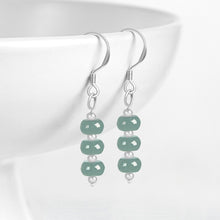 Natural Jade Earrings Silver Jadeite Earrings