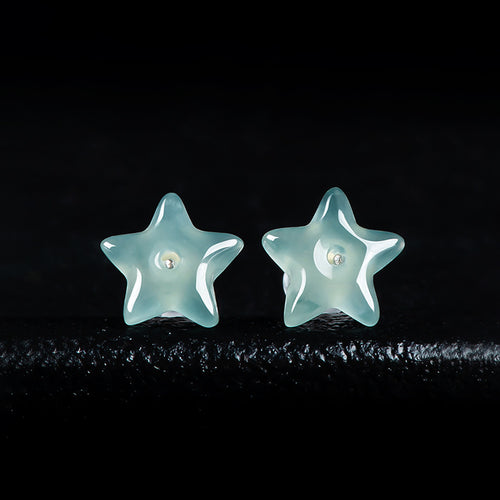 Natural Jade Earrings Silver Jadeite Earrings