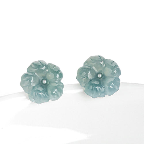 Natural Jade Earrings Silver Jadeite Earrings