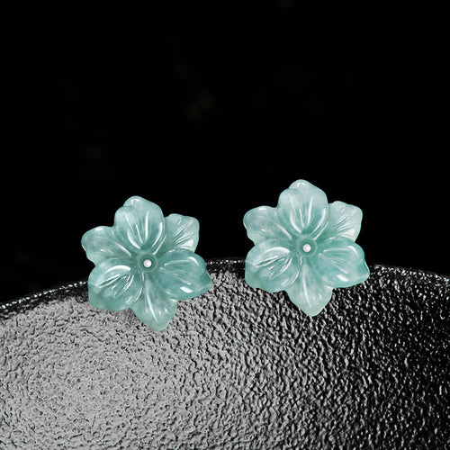 Natural Jade Earrings Silver Jadeite Earrings