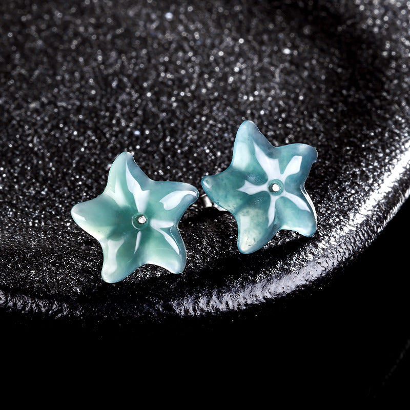 Natural Jade Earrings Silver Jadeite Earrings