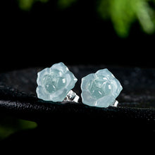 Natural Jade Earrings Silver Jadeite Earrings