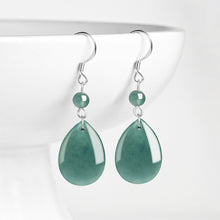 Natural Jade Earrings Silver Jadeite Earrings
