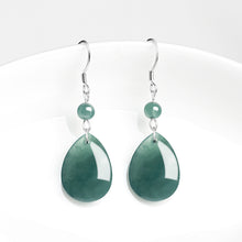 Natural Jade Earrings Silver Jadeite Earrings