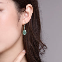 Natural Jade Earrings Silver Jadeite Earrings