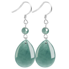 Natural Jade Earrings Silver Jadeite Earrings