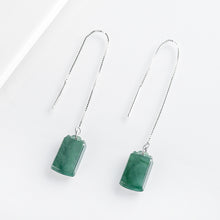 Natural Jade Earrings Silver Jadeite Earrings