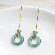 Natural Jade Earrings Silver Jadeite Earrings