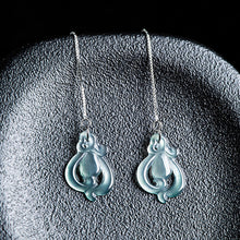 Natural Jade Earrings Silver Jadeite Earrings TUEG386